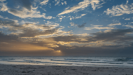 Cuban beach at sunset